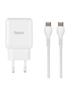 Зарядное устройство Hoco N5 Favor Dual PD20W QC3.0 + кабель Type-C to Type-C Белый (White)