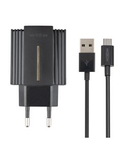 Зарядний пристрій moXom MX-HC12 QC3.0 2USB+кабель micro USB Чорний (Black)