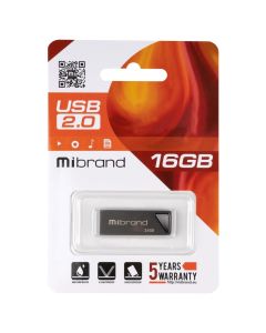 USB Флеш 16 Gb Mibrand StinGrey USB 2.0 Сіра (Grey)