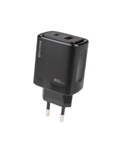 Зарядний пристрій Senteo Z-01 PD30W+QC3.0 + кабель Type-C to Type-C Чорний (Black)