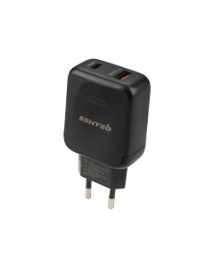 Зарядний пристрій Senteo Z-03 PD20W+QC3.0 + кабель Type-C to Type-C Чорний (Black)