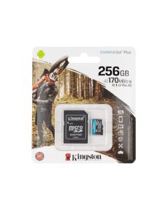 Карта памяти MicroSD Kingston Go Plus 256 Гб + адаптер 10 класс UHS-1 U3