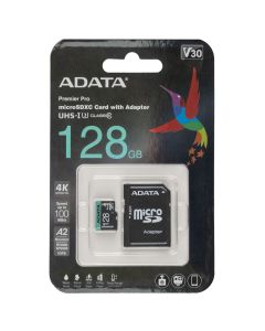 Карта пам'яті MicroSD ADATA Premier Pro 128 Gb + адаптер Class 10 UHS-1