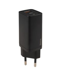 Зарядний пристрій Baseus Gan2 Lite Quick Charger 65W (1Type-C + 1USB) Чорний (Black)