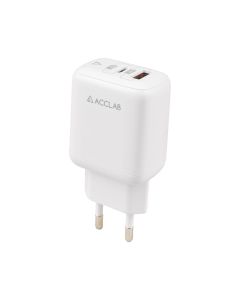 Зарядний пристрій AccLab AL-TC220 (1USB + 1USB-C) Білий (White)