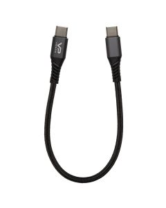 USB кабель Veron C09S 60W Type-C to Type-C 0.25м Чорний (Black)
