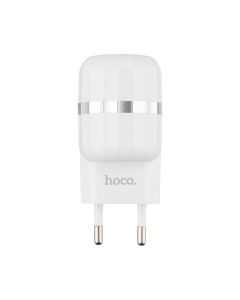 Зарядное устройство Hoco C41A Wisdom (2USB) 2.4A + кабель Lightning Белый (White)
