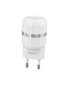 Зарядное устройство Hoco C41A Wisdom (2USB) 2.4A + кабель Lightning Белый (White)