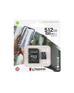 Карта пам'яті MicroSD Kingston Canvas Select Plus 512 Gb Class 10 A1 + адаптер