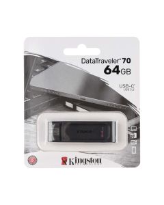 USB флеш-накопитель Kingston Data Traveler 70 (USB Type-C 3.2) 64 Гб Черный (Black)