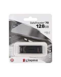 USB Флеш Kingston DataTraveler 70 USB Type-C 3.2 128Gb Чорна (Black)