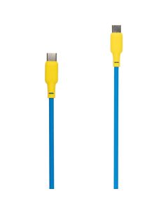 USB кабель Gelius Full Silicon GP-UCN001CC Type-C to Type-C Жовтий Блакитний (Blue Yellow)
