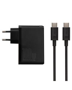 Зарядний пристрій Baseus GaN5 Pro (1USB-C + 1USB) 100W + кабель Type-C to Type-C