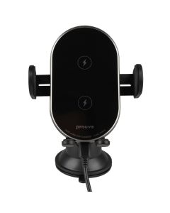 Автодержатель Proove Rounded Energy Pro 15W с беспроводной зарядкой Черный (Black)