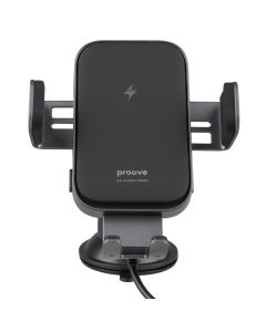 Автодержатель Proove Triple Clamp Pro 15W с беспроводной зарядкой Черный (Black)
