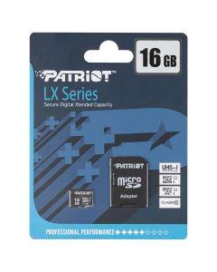 Карта пам'яті MicroSD Patriot LX Series 16Gb + адаптер Class 10 UHS-1
