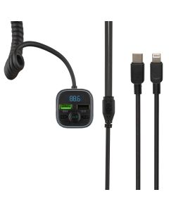 Fm-модулятор Hoco E74 QC 3.0 2in1 Bluetooth Срібний (Silver)