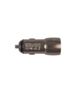 Автомобільний зарядний пристрій XO CC52 METAL 2 USB QC&PD3.0 18W 3A Grey (Сірий)