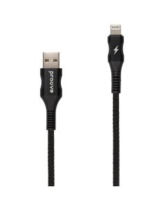 USB кабель Proove Braided Scount Lightning 2.4A 1м Чорний (Black)