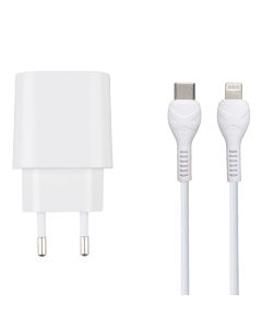 Зарядное устройство Hoco N22 Jetta PD25W + кабель Type-C to Lightning Белый (White)