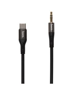 Кабель AUX Hoco UPA22 3.5 to Type-C 1м Чорний (Black)