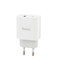 Зарядний пристрій Hoco C80A Plus PD 20W/QC3.0 + кабель Type-C to Type-C Білий (White)