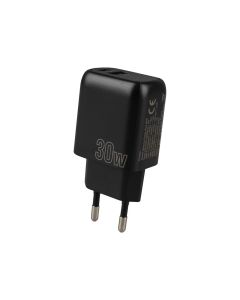 Зарядний пристрій Proove Silicone Power Plus 30W (USB-C + USB) Чорний (Black)