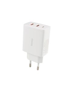Зарядное устройство Baseus Compact Quick Charger 30W QC+PD (1USB-C + 2USB) Белый