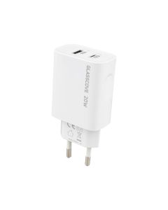 Зарядний пристрій Glasscove TC-012APQ20 20W (USB + USB-C) Білий (White)