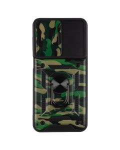 Чохол накладка для Samsung A23 5G Зелена Camouflage Camshield Serge Ring (Green Camouflage)
