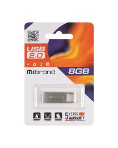 USB флеш-накопитель Mibrand Shark (USB 2.0) 8 Гб Серебристый (Silver)