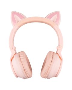 Бездротові повнорозмірні навушники Borofone BO18 Cat Ear Рожеві (Pink)