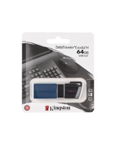 USB Флеш 64Гб Kingston DT Exodia M (USB 3.2) Чёрная Синяя (Black Blue)