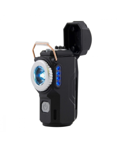 Фонарик аккумуляторный LED D49 с зажигалкой Черный (Black)