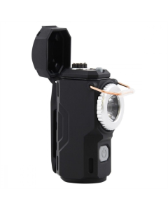 Фонарик аккумуляторный LED D49 с зажигалкой Черный (Black)