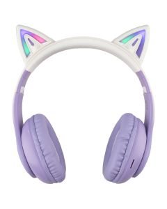 Беспроводные полноразмерные наушники Hoco W42 Cat Ear Фиолетовые (Purple)