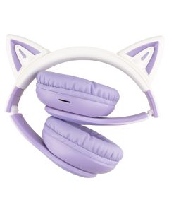 Беспроводные полноразмерные наушники Hoco W42 Cat Ear Фиолетовые (Purple)
