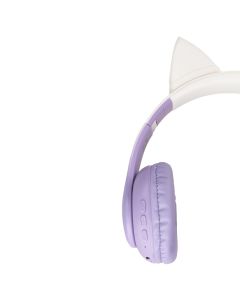 Беспроводные полноразмерные наушники Hoco W42 Cat Ear Фиолетовые (Purple)