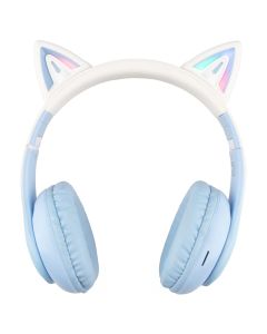 Беспроводные полноразмерные наушники Hoco W42 Cat Ear Голубые (Blue)