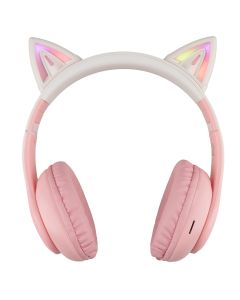 Беспроводные полноразмерные наушники Hoco W42 Cat Ear Розовые (Pink)