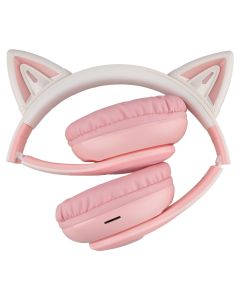 Беспроводные полноразмерные наушники Hoco W42 Cat Ear Розовые (Pink)