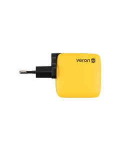 Зарядное устройство Veron TC-67 GaN 67W (2USB-C+USB) Желтый (Черно-желтый)