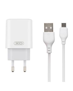 Зарядний пристрій XO L85C (2USB) 12W 2.4A + кабель Micro-USB Білий (White)