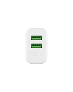 Зарядний пристрій XO L85C (2USB) 12W 2.4A + кабель Micro-USB Білий (White)