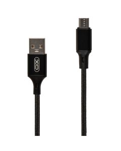 USB кабель XO NB143 Braided 2.4A 2м. Micro-USB Чорний (Black)