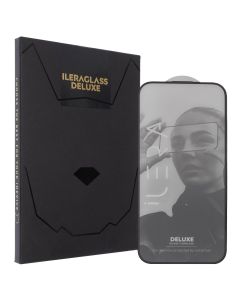 Захисне скло для iPhone 14 Pro/15/16 iLera DeLuxe FullCover Glass Чорне (Black)