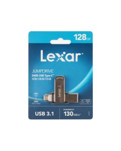 USB Флеш 128Gb Lexar OTG JumpDrive D400 USB to Type-C (USB 3.1) Сіра (Grey)