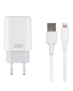 Зарядное устройство XO L85D QC 18W 3A + кабель Lightning Белый (White)
