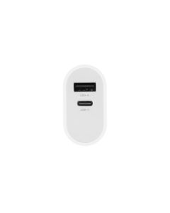 Зарядний пристрій DC CA-D20 (1USB + 1USB-C) 2.4A + кабель Type-C to Lightning Білий (White)
