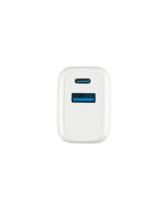 Зарядное устройство Proove Silicone Power Plus 30W (1USB-C + 1USB) Белый (White)